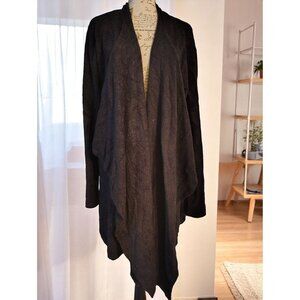 Barefoot Dreams 2X Black Open Front Cardigan Cozychic Soft Long Sleeve Plus